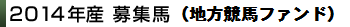 2014産募集馬(地方競馬ファンド)